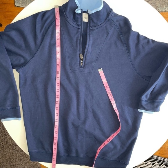 Williams & Kent Men’s Pima Cotton Knit Half-Zip Pullover Blue Size Medium - Picture 3 of 7
